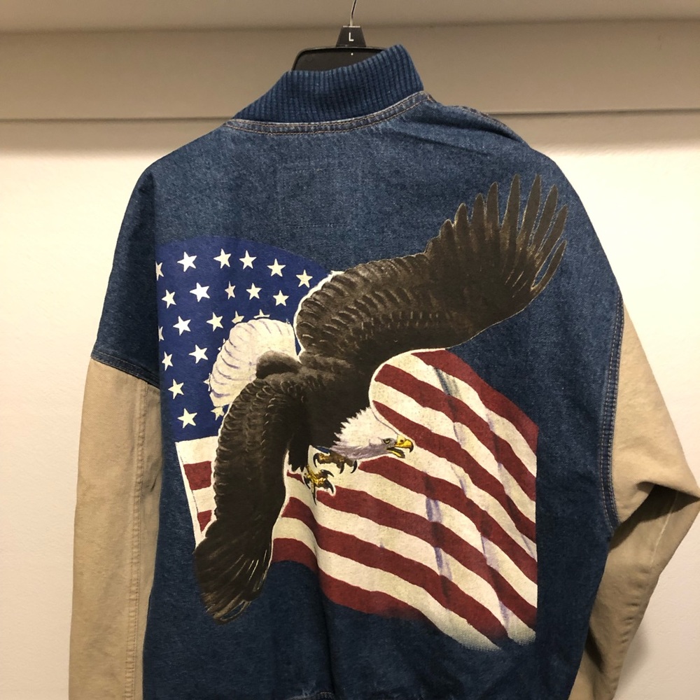 International Denim American Flag Eagle Jacket